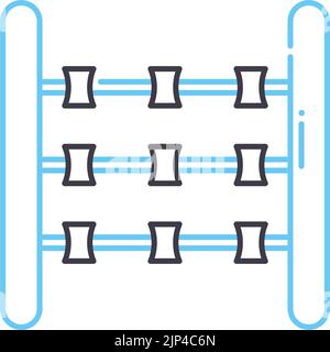 icône de ligne de fil barbelée, symbole de contour, illustration vectorielle, signe de concept Illustration de Vecteur