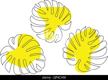 Vecteur de Monstera deliciosa feuille de fond tropical. Illustration de Vecteur