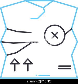 icône de ligne de paquet brisée, symbole de contour, illustration vectorielle, signe de concept Illustration de Vecteur