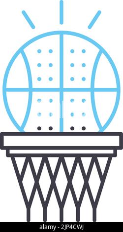 icône de ligne de basket-ball, symbole de contour, illustration vectorielle, signe de concept Illustration de Vecteur