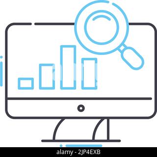 icône de ligne analytique, symbole de contour, illustration vectorielle, signe de concept Illustration de Vecteur