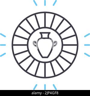 icône de la ligne de cote, symbole de contour, illustration vectorielle, signe de concept Illustration de Vecteur