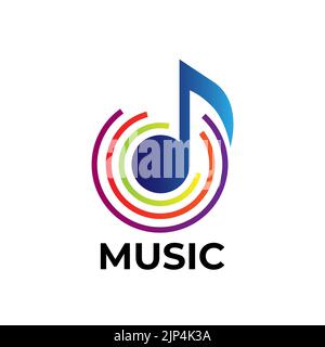 Musique du logo Vector. Illustration de notes musicales Illustration de Vecteur