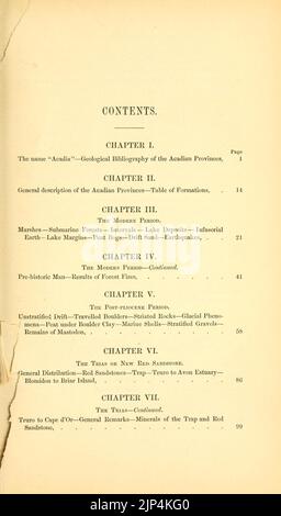 Géologie de la Nouvelle-Écosse, du Nouveau-Brunswick et de l'Île-du-Prince-Édouard, ou géologie acadienne Banque D'Images