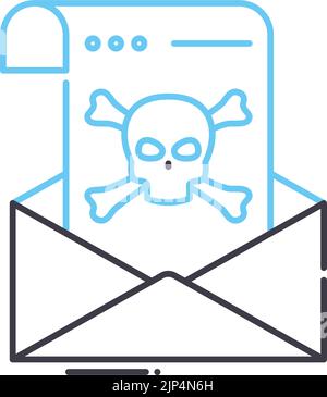 icône de ligne postale noire, symbole de contour, illustration vectorielle, signe de concept Illustration de Vecteur