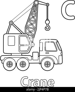 Grue Alphabet ABC coloriage page C Illustration de Vecteur