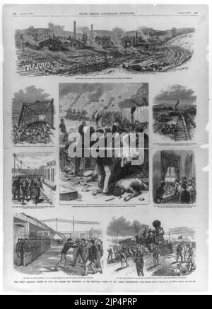 La grande grève des chemins de fer de juillet 1877 Banque D'Images