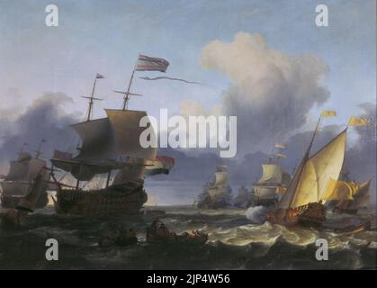 La passation de commandement à l'amiral de Ruyter au large de Texel, par Ludolf Bakhuizen Banque D'Images