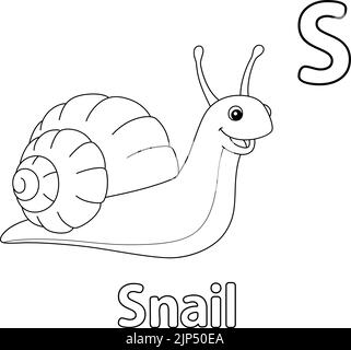 Escargot Alphabet ABC coloriage page S Illustration de Vecteur