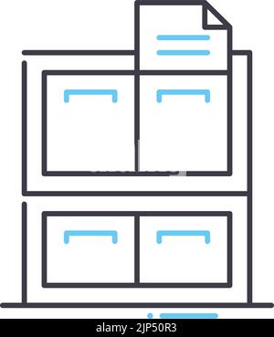 icône de ligne de document, symbole de contour, illustration vectorielle, signe de concept Illustration de Vecteur