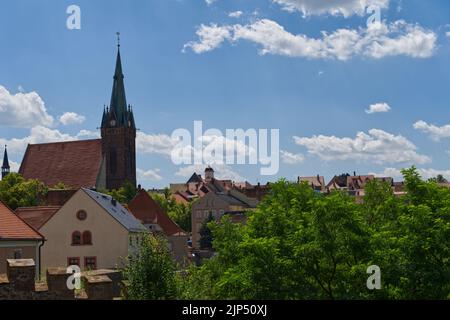Église de Mildenstein à Leisnig Allemagne photo aérienne beau temps Banque D'Images