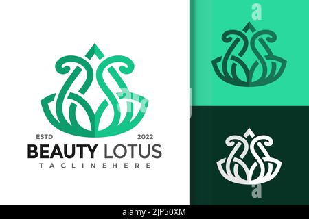 Un dessin vectoriel du logotype avec la fleur de lotus Illustration de Vecteur