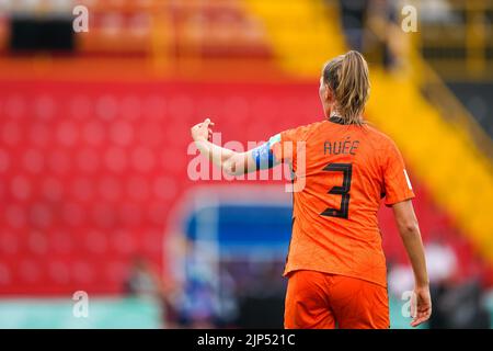 Alajuela, Costa Rica. 11th août 2022. Alajuela, Costa Rica, 11 août 2022: Marit Auee (3 pays-Bas) gestes lors de la coupe du monde FIFA U20 Womens Costa Rica 2022 match de football entre le Japon et les pays-Bas à Morera Soto à Alajuela, Costa Rica. (Daniela Porcelli/SPP) crédit: SPP Sport presse photo. /Alamy Live News Banque D'Images