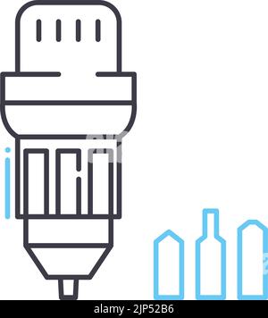 icône de ligne d'électricité, symbole de contour, illustration vectorielle, signe de concept Illustration de Vecteur