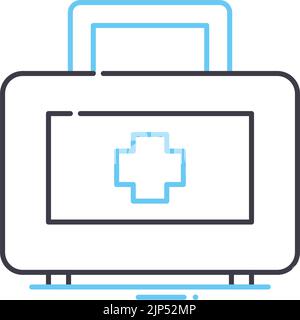 icône de la ligne de premiers secours, symbole de contour, illustration vectorielle, signe de concept Illustration de Vecteur