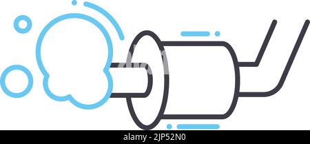 icône de ligne d'échappement, symbole de contour, illustration vectorielle, signe de concept Illustration de Vecteur