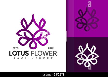 Un dessin vectoriel du logo d'affaires avec la fleur de lotus Illustration de Vecteur