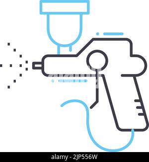 icône de ligne de travail de peinture de voiture, symbole de contour, illustration vectorielle, signe de concept Illustration de Vecteur