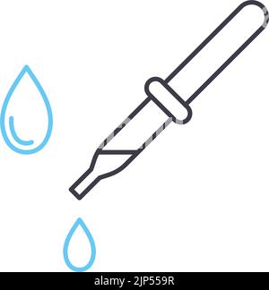 compte-gouttes avec icône de ligne d'échantillon, symbole de contour, illustration vectorielle, signe de concept Illustration de Vecteur