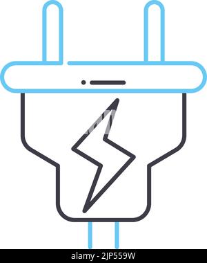 icône de ligne d'élétricité, symbole de contour, illustration vectorielle, signe de concept Illustration de Vecteur