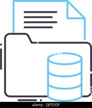 icône de ligne de stockage de données, symbole de contour, illustration vectorielle, signe de concept Illustration de Vecteur