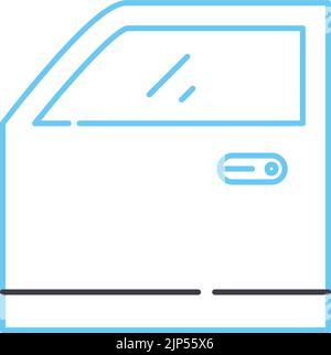 icône de ligne de porte de voiture, symbole de contour, illustration vectorielle, signe de concept Illustration de Vecteur