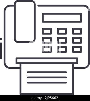 icône de ligne de télécopieur, symbole de contour, illustration vectorielle, signe de concept Illustration de Vecteur