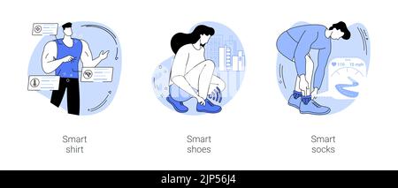 Smart habits illustrations vectorielles isolées de dessins animés se Illustration de Vecteur