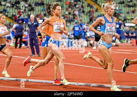 MUNCHEN, ALLEMAGNE - AOÛT 15: Silke Jonkman des pays-Bas en compétition pour les finales féminines de 10,000m aux Championnats d'Europe Munich 2022 à l'Olympiastadion sur 15 août 2022 à Munchen, Allemagne (photo par Andy Astfalck/BSR Agency) Banque D'Images