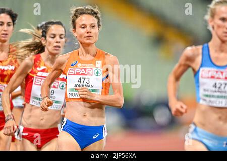 MUNCHEN, ALLEMAGNE - AOÛT 15: Silke Jonkman des pays-Bas en compétition pour les finales féminines de 10,000m aux Championnats d'Europe Munich 2022 à l'Olympiastadion sur 15 août 2022 à Munchen, Allemagne (photo par Andy Astfalck/BSR Agency) Banque D'Images