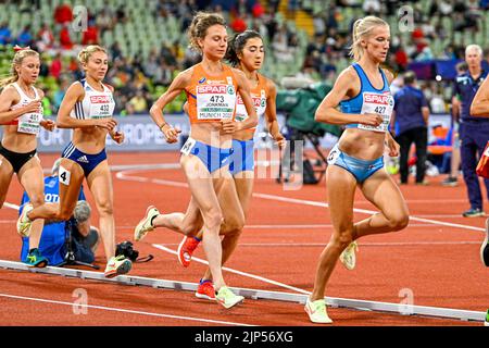 MUNCHEN, ALLEMAGNE - AOÛT 15: Silke Jonkman des pays-Bas en compétition pour les finales féminines de 10,000m aux Championnats d'Europe Munich 2022 à l'Olympiastadion sur 15 août 2022 à Munchen, Allemagne (photo par Andy Astfalck/BSR Agency) Banque D'Images