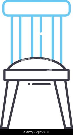 icône de ligne de chaise, symbole de contour, illustration vectorielle, signe de concept Illustration de Vecteur