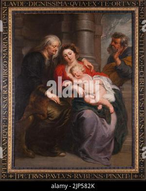 La Sainte famille avec Sainte Anne par Peter Paul Rubens, Banque D'Images