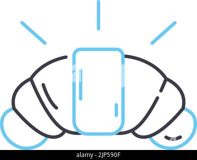 icône de ligne de croissant, symbole de contour, illustration vectorielle, signe de concept Illustration de Vecteur