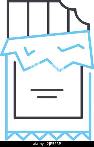 icône de ligne de chocolat, symbole de contour, illustration vectorielle, signe de concept Illustration de Vecteur