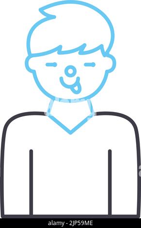 icône de ligne trompeuse, symbole de contour, illustration vectorielle, signe de concept Illustration de Vecteur