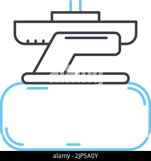 icône de ligne de curling, symbole de contour, illustration vectorielle, signe de concept Illustration de Vecteur