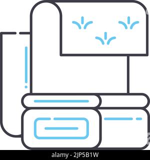 icône de ligne de tissu, symbole de contour, illustration vectorielle, signe de concept Illustration de Vecteur