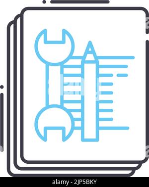 icône de ligne d'édition, symbole de contour, illustration vectorielle, signe de concept Illustration de Vecteur