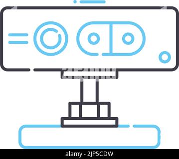 d icône de ligne de capteur, symbole de contour, illustration vectorielle, signe de concept Illustration de Vecteur