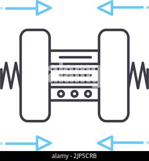 icône de ligne de compression de données, symbole de contour, illustration vectorielle, signe de concept Illustration de Vecteur