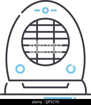 icône de ligne de chauffage électrique, symbole de contour, illustration vectorielle, signe de concept Illustration de Vecteur