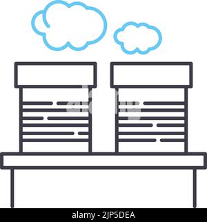 icône de ligne de cheminée, symbole de contour, illustration vectorielle, signe de concept Illustration de Vecteur