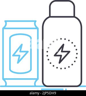 icône de la ligne de boissons énergisantes, symbole de contour, illustration vectorielle, signe de concept Illustration de Vecteur