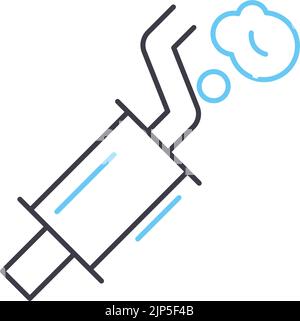 icône de ligne de tuyau d'échappement, symbole de contour, illustration vectorielle, signe de concept Illustration de Vecteur