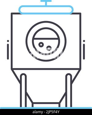 icône de ligne de réactions chimiques, symbole de contour, illustration vectorielle, signe de concept Illustration de Vecteur