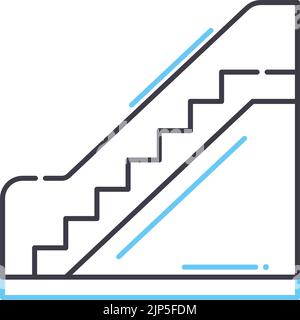 icône de ligne d'escalier de l'escalier, symbole de contour, illustration vectorielle, signe de concept Illustration de Vecteur