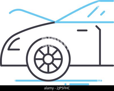 icône de ligne d'entretien de voiture, symbole de contour, illustration vectorielle, signe de concept Illustration de Vecteur