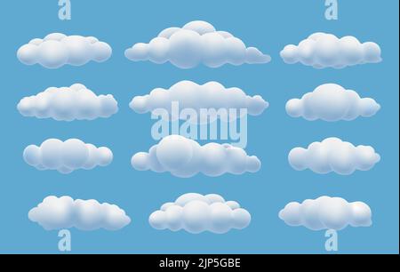 Collection Clouds 3D Illustration de Vecteur