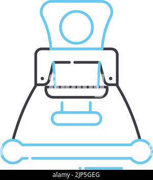 icône de ligne de chaise d'enfant, symbole de contour, illustration vectorielle, signe de concept Illustration de Vecteur